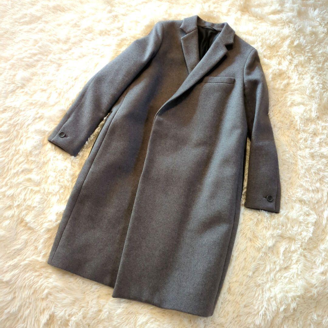 【美品】ザリラクス　メルトンチェスターコート　ウールロングコート　38サイズ