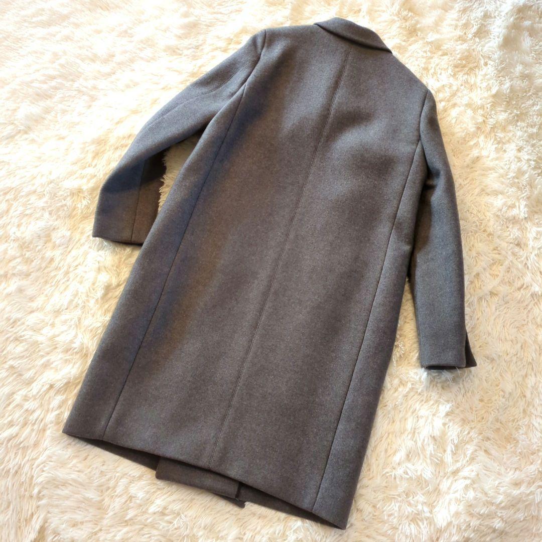 【美品】ザリラクス　メルトンチェスターコート　ウールロングコート　38サイズ