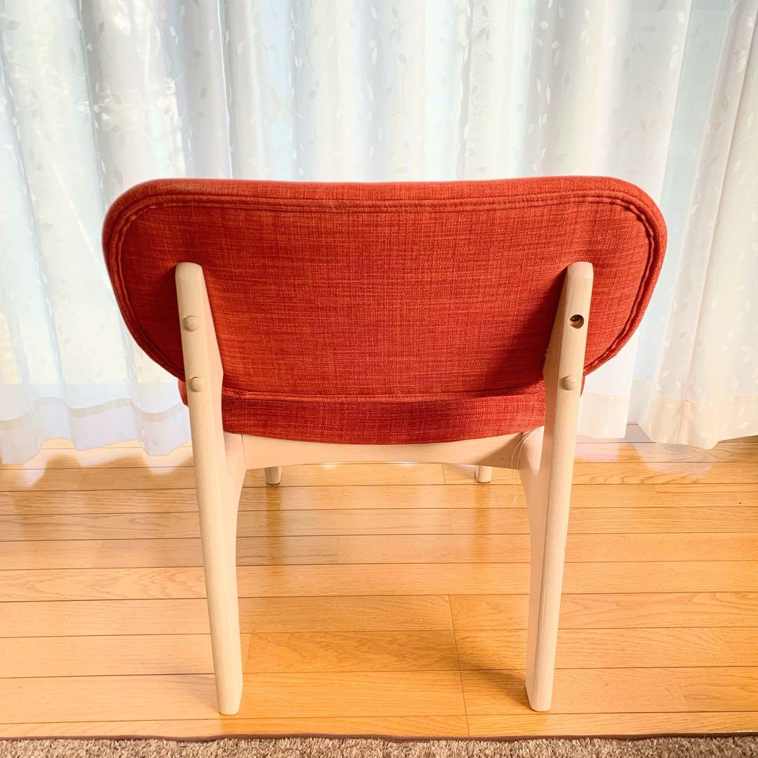 人気　リビングダイニング1人用チェア　リラックスワイド　オレンジ