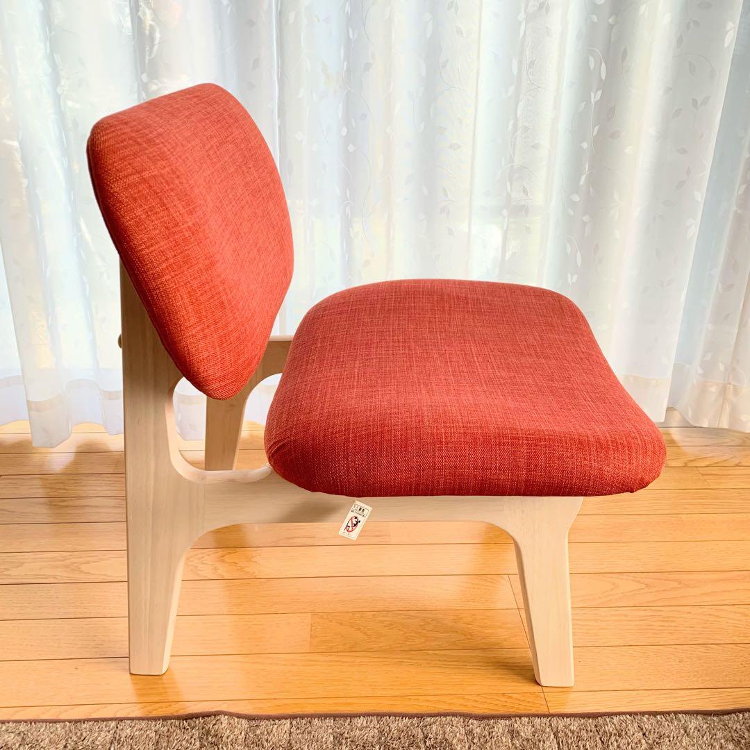 人気　リビングダイニング1人用チェア　リラックスワイド　オレンジ