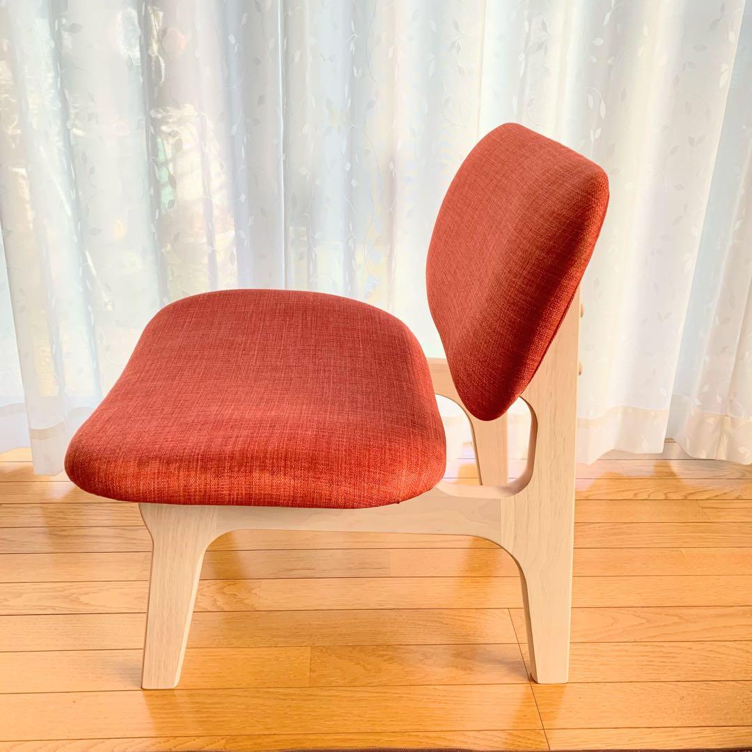 人気　リビングダイニング1人用チェア　リラックスワイド　オレンジ