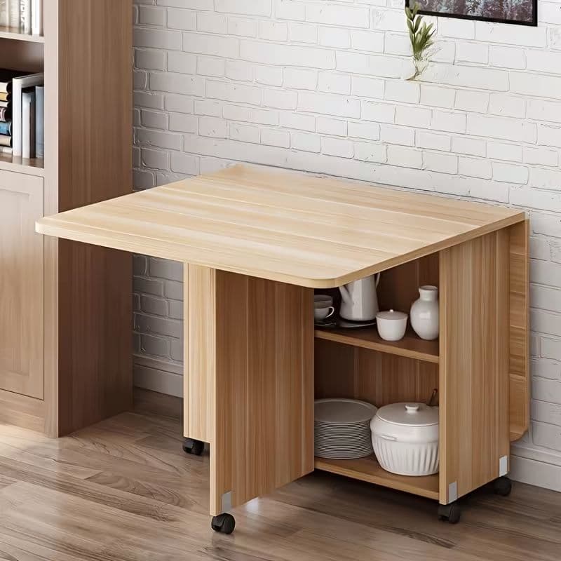 【新品】木の色 折りたたみ式北欧風リビングテーブル