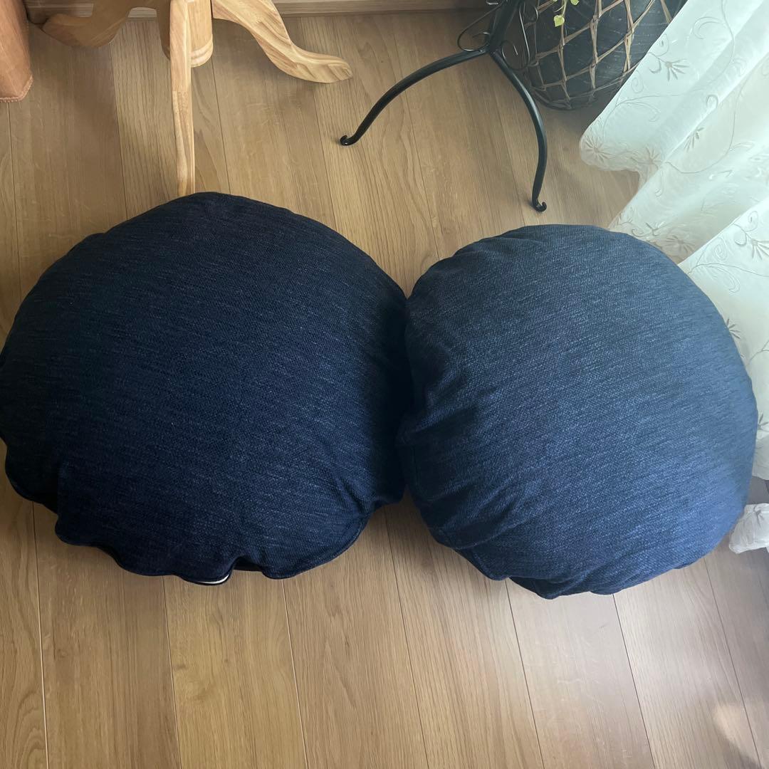 あ*ず様 日本製ACTUSフェザーファブリックアクタスネイビー 円形クッション