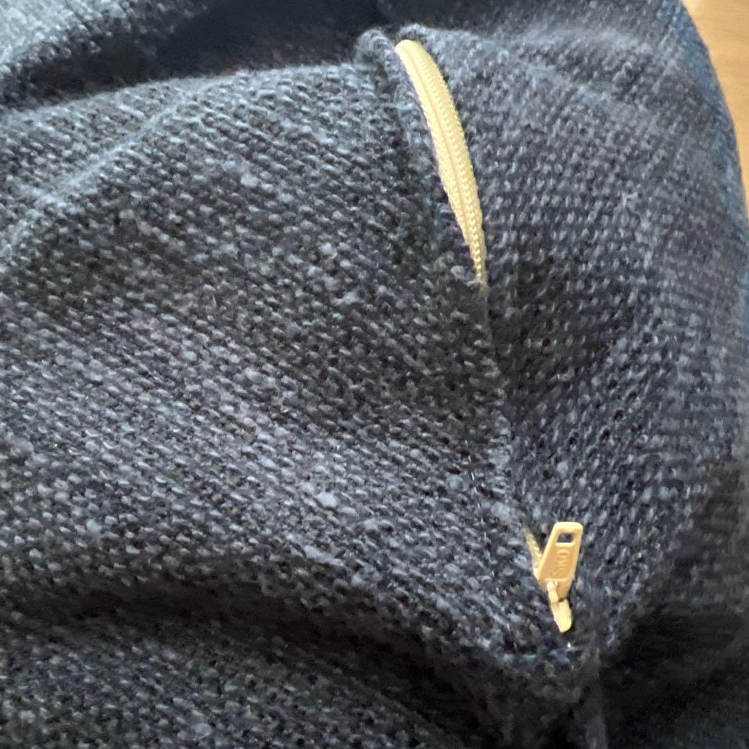 あ*ず様 日本製ACTUSフェザーファブリックアクタスネイビー 円形クッション