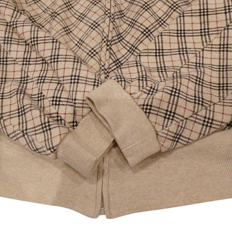 バーバリーブルーレーベル トラックジャケット チェック ホース刺繍 リブ 38