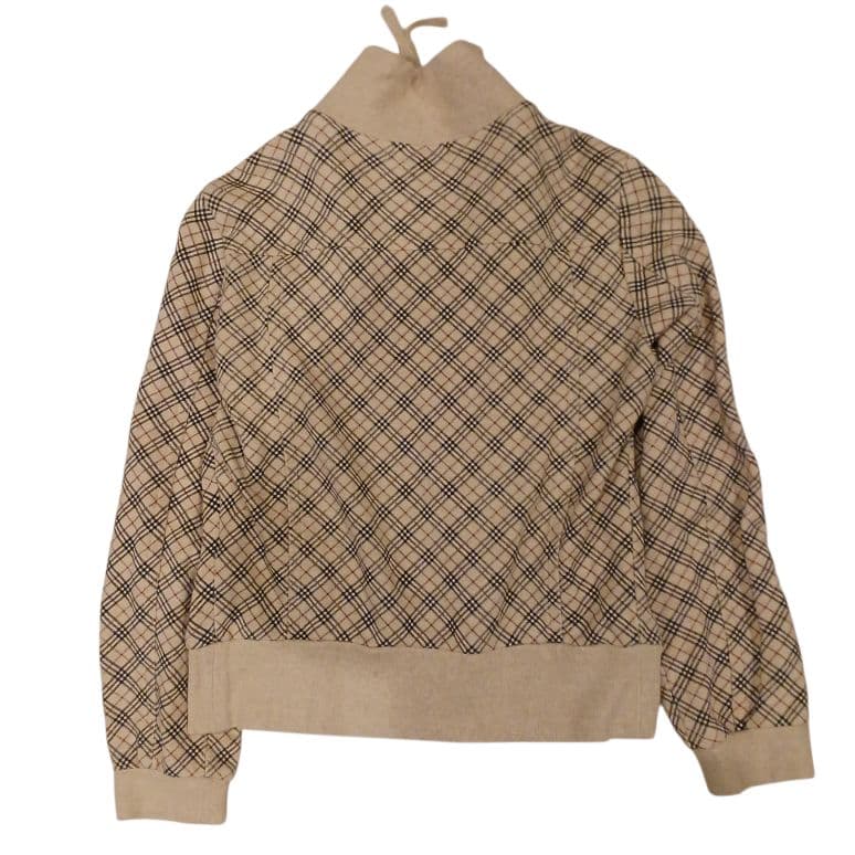 バーバリーブルーレーベル トラックジャケット チェック ホース刺繍 リブ 38