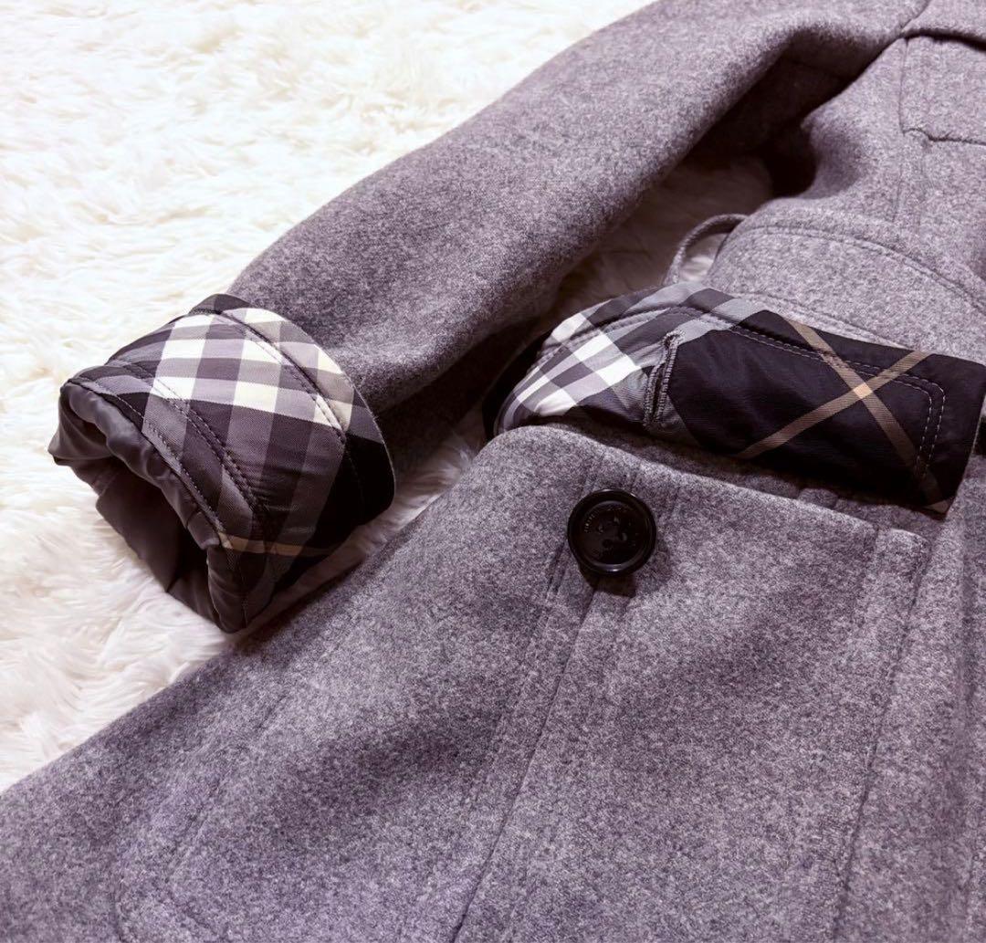 美品　BLUE LABEL バーバリー コート　ウール　 ピーコート　38