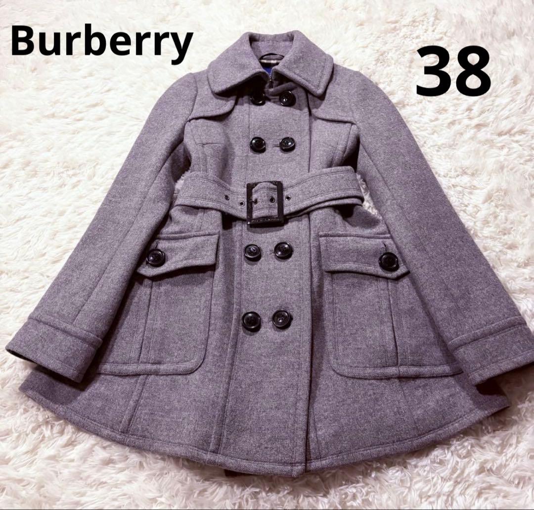 美品　BLUE LABEL バーバリー コート　ウール　 ピーコート　38
