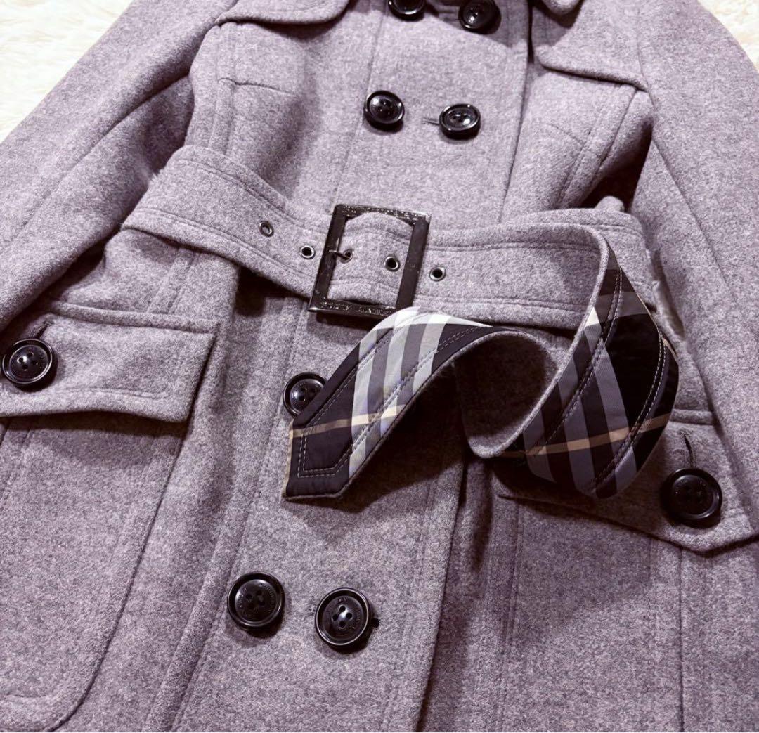 美品　BLUE LABEL バーバリー コート　ウール　 ピーコート　38