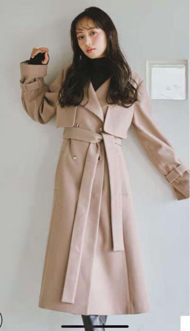 ジル バイ ジルスチュアート ノーカラードレス トレンチコート レディース S