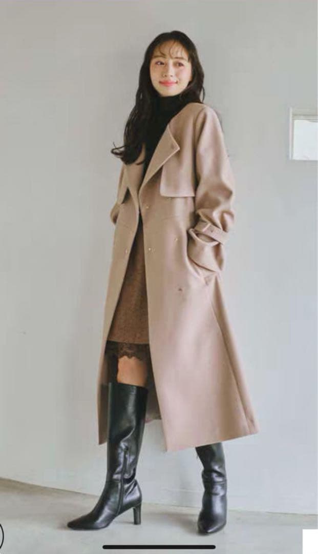 ジル バイ ジルスチュアート ノーカラードレス トレンチコート レディース S