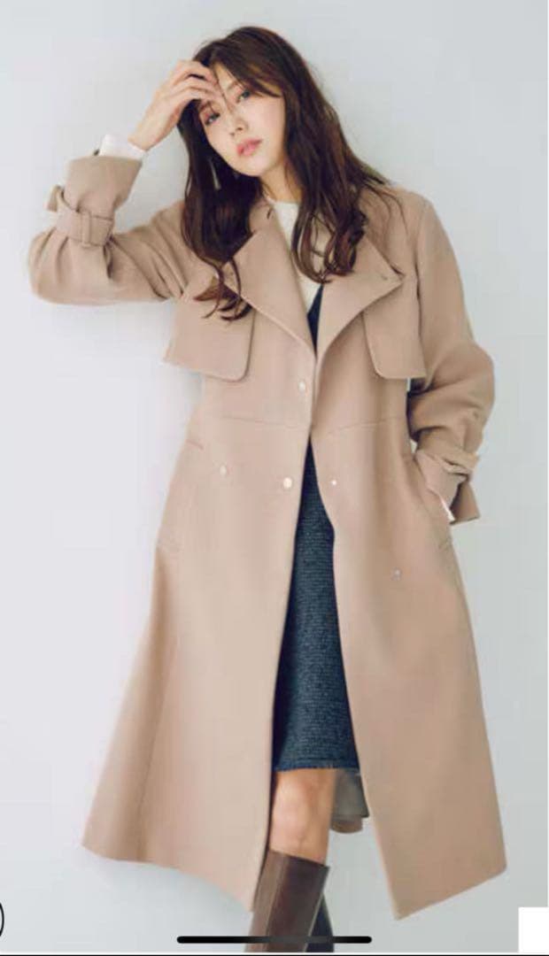 ジル バイ ジルスチュアート ノーカラードレス トレンチコート レディース S