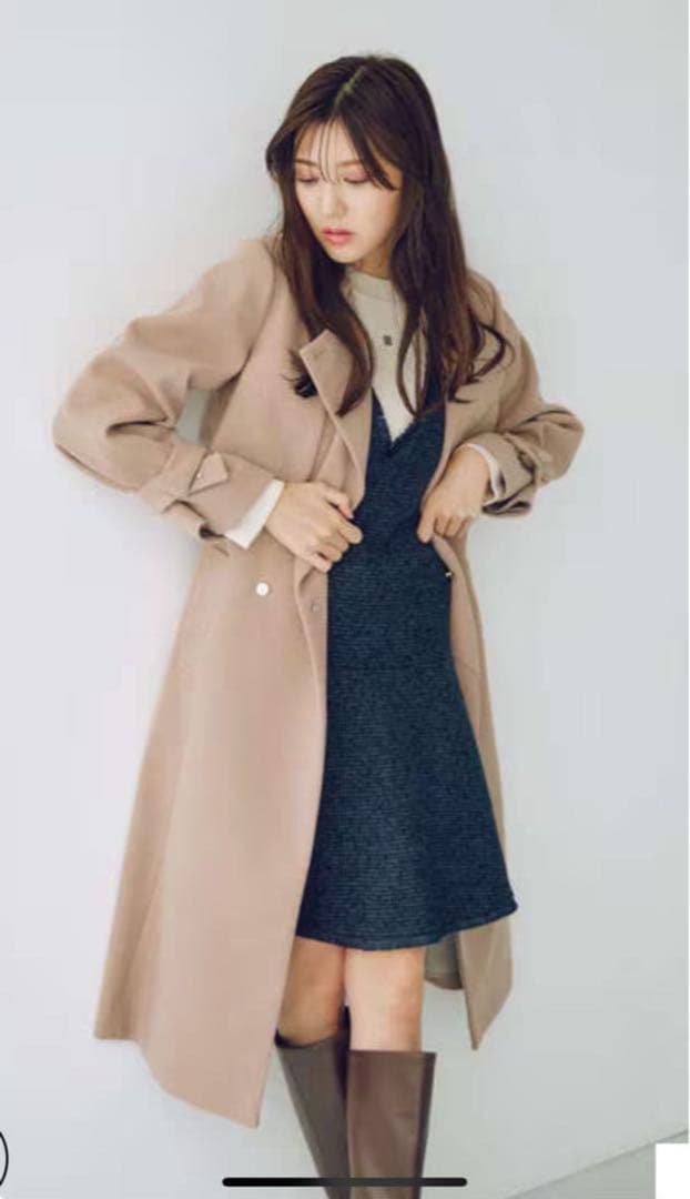 ジル バイ ジルスチュアート ノーカラードレス トレンチコート レディース S