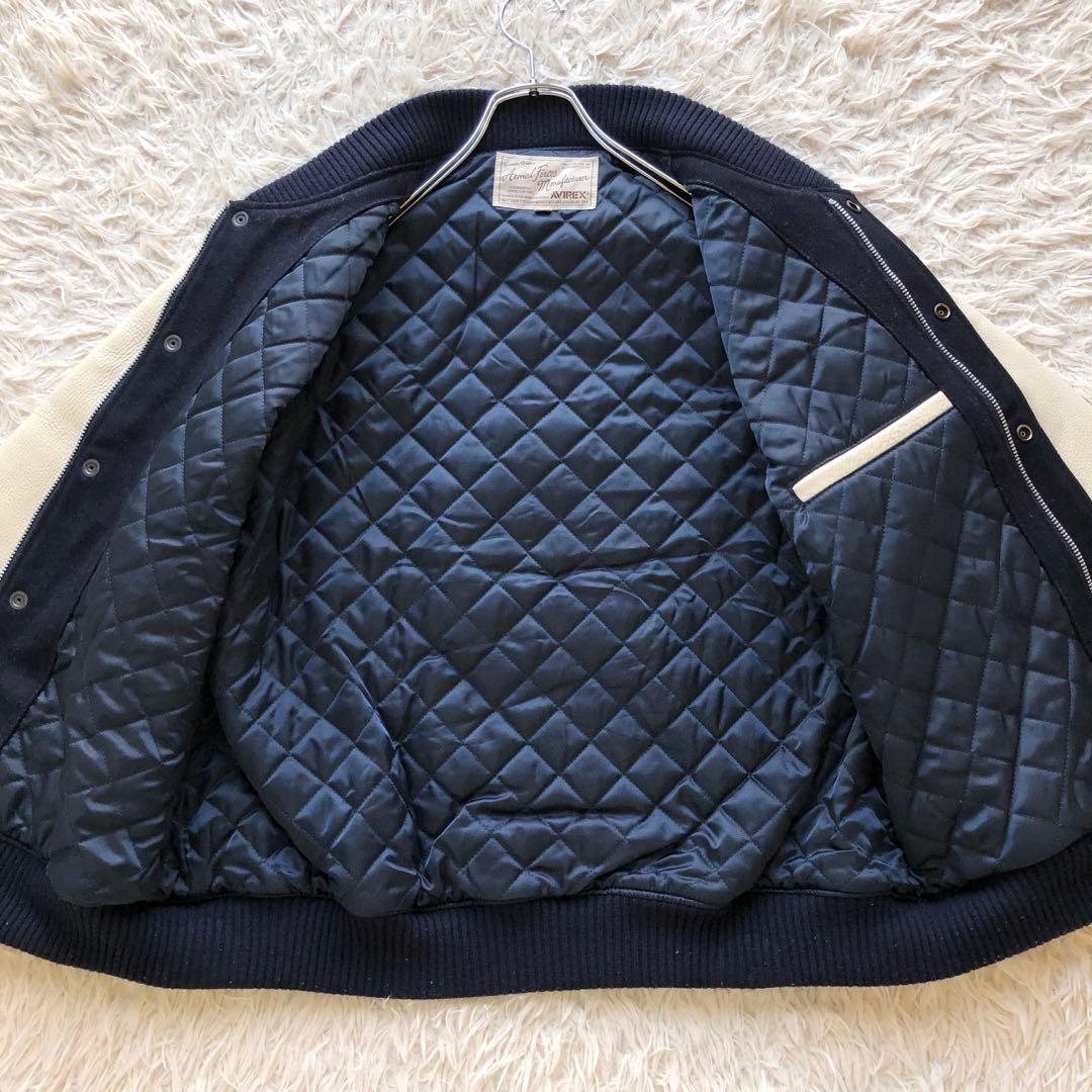 【希少サイズL】アヴィレックス　スクーカム　バーシティジャケット　キルティング