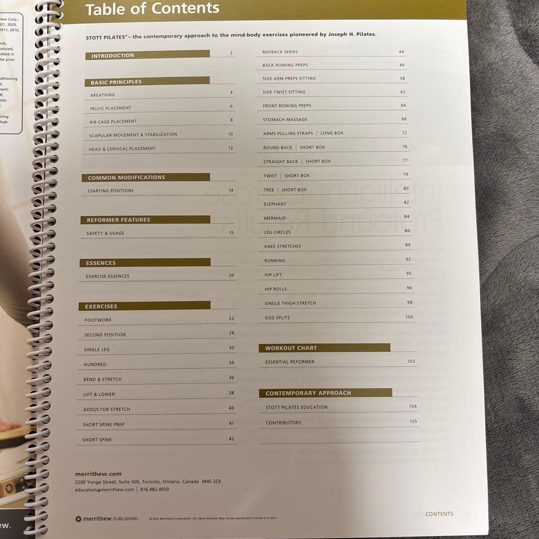 Stott Pilates Essential Reformer 英語マニュアル