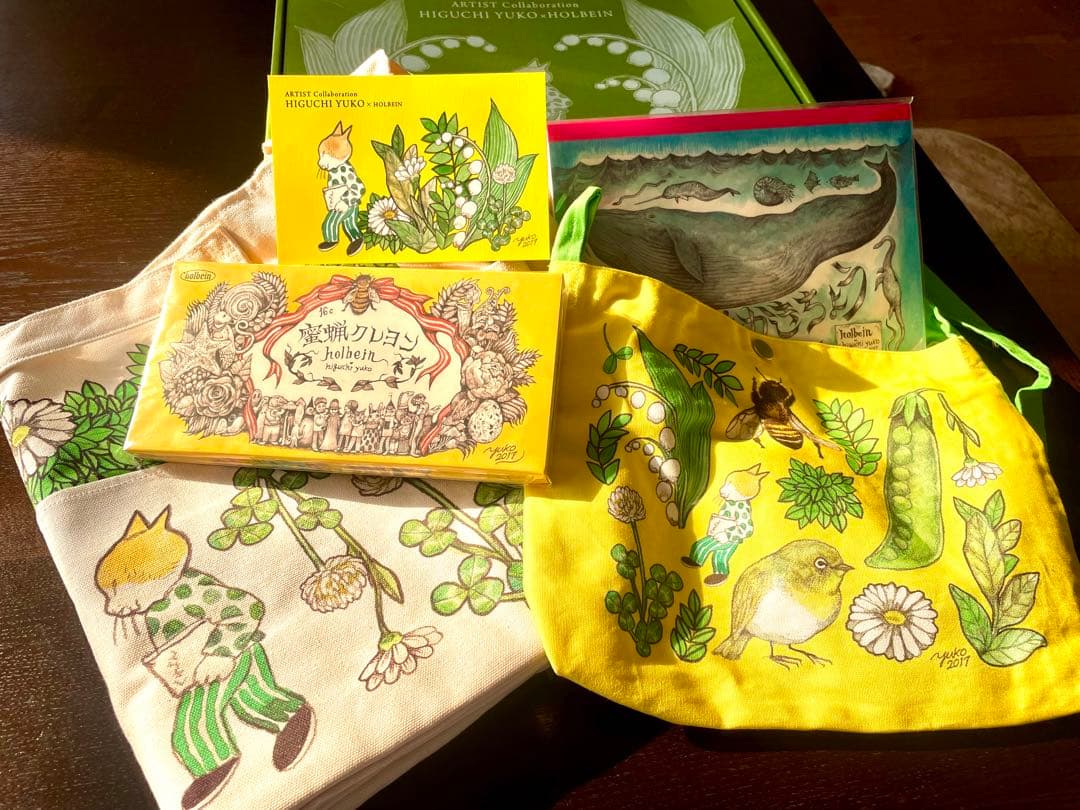【新品】ヒグチユウコｘホルベイン みつろうクレヨンファミリーバッグセット