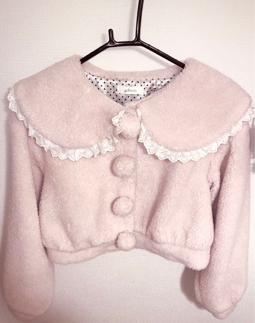 pium♥フリルカラーショートボアコート ピンク 量産型 地雷系