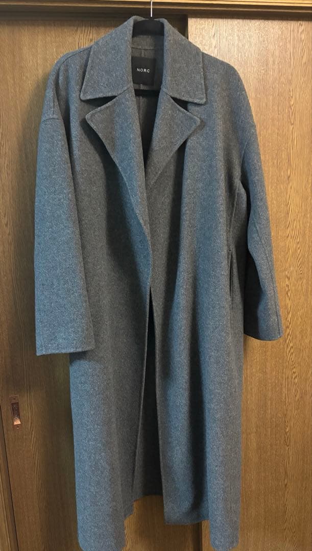 N.O.R.C ウールリバービッグカラーコート　ロングコート