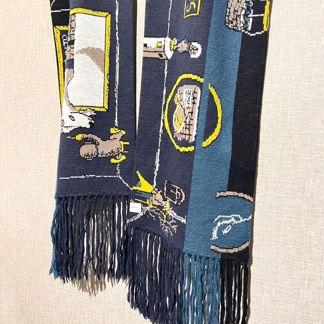 SHINYA KOZUKA 24AW マフラー スカーフ ネイビー