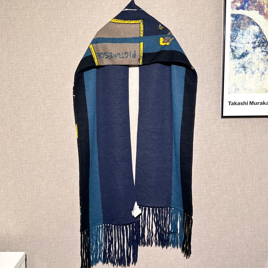 SHINYA KOZUKA 24AW マフラー スカーフ ネイビー