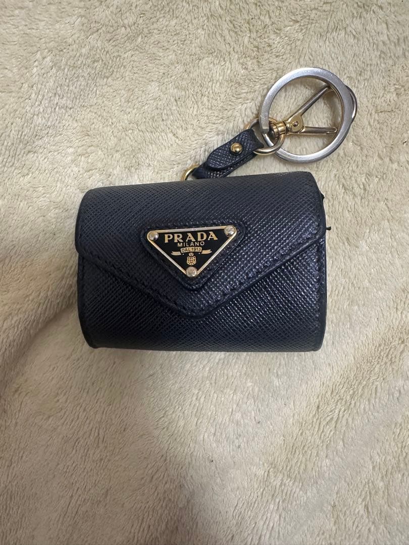 PRADA サフィアーノレザー　AirPods Proケース ネイビー