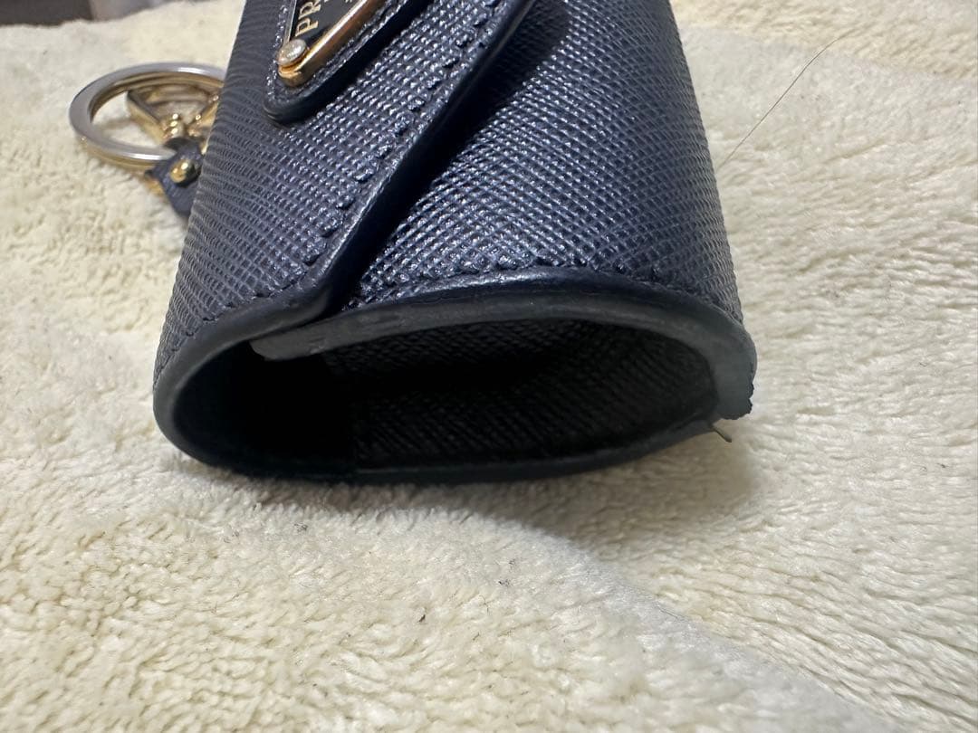 PRADA サフィアーノレザー　AirPods Proケース ネイビー