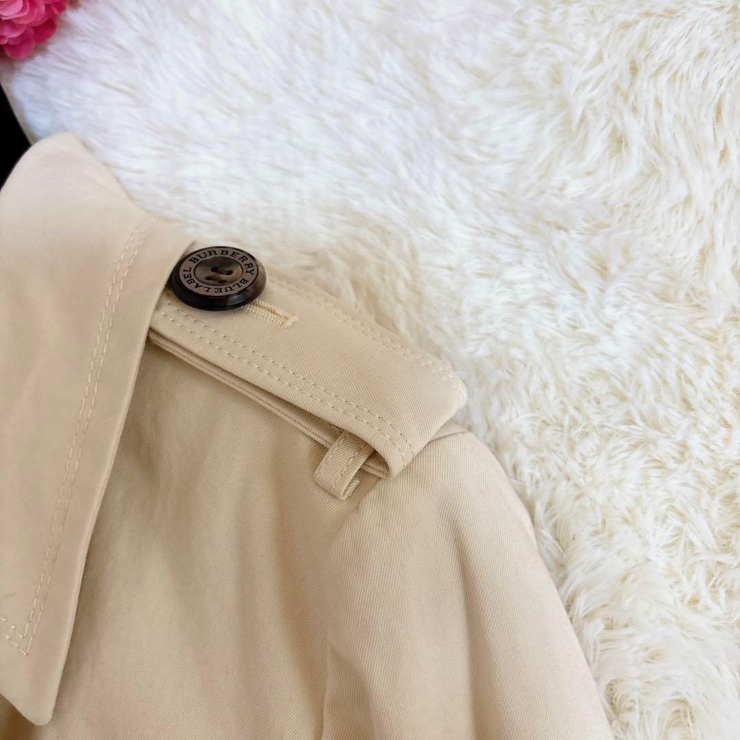 バーバリーブルーレーベル ミドル丈トレンチコート ライナー付　裏地ノバチェック