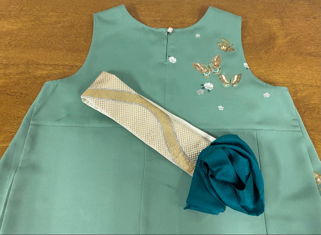 3244 着物　リメイク　ドレス　ワンピース