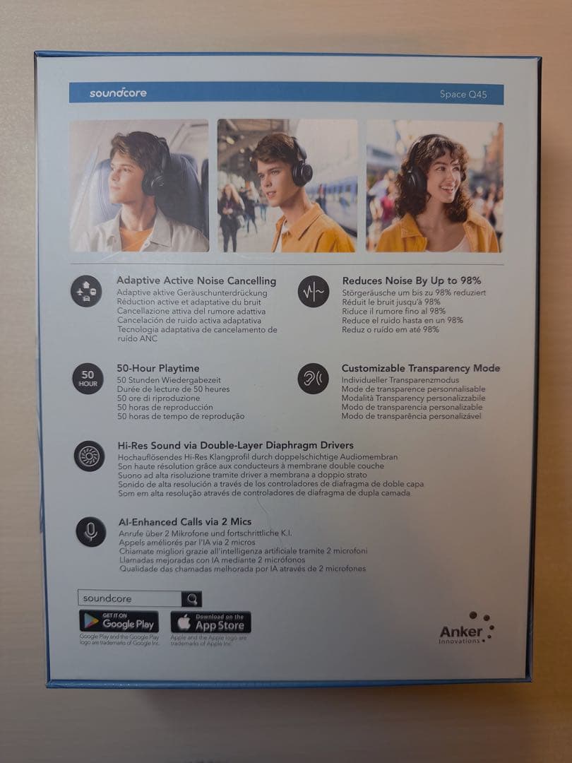 【美品】Anker Soundcore Space Q45ワイヤレスヘッドホン