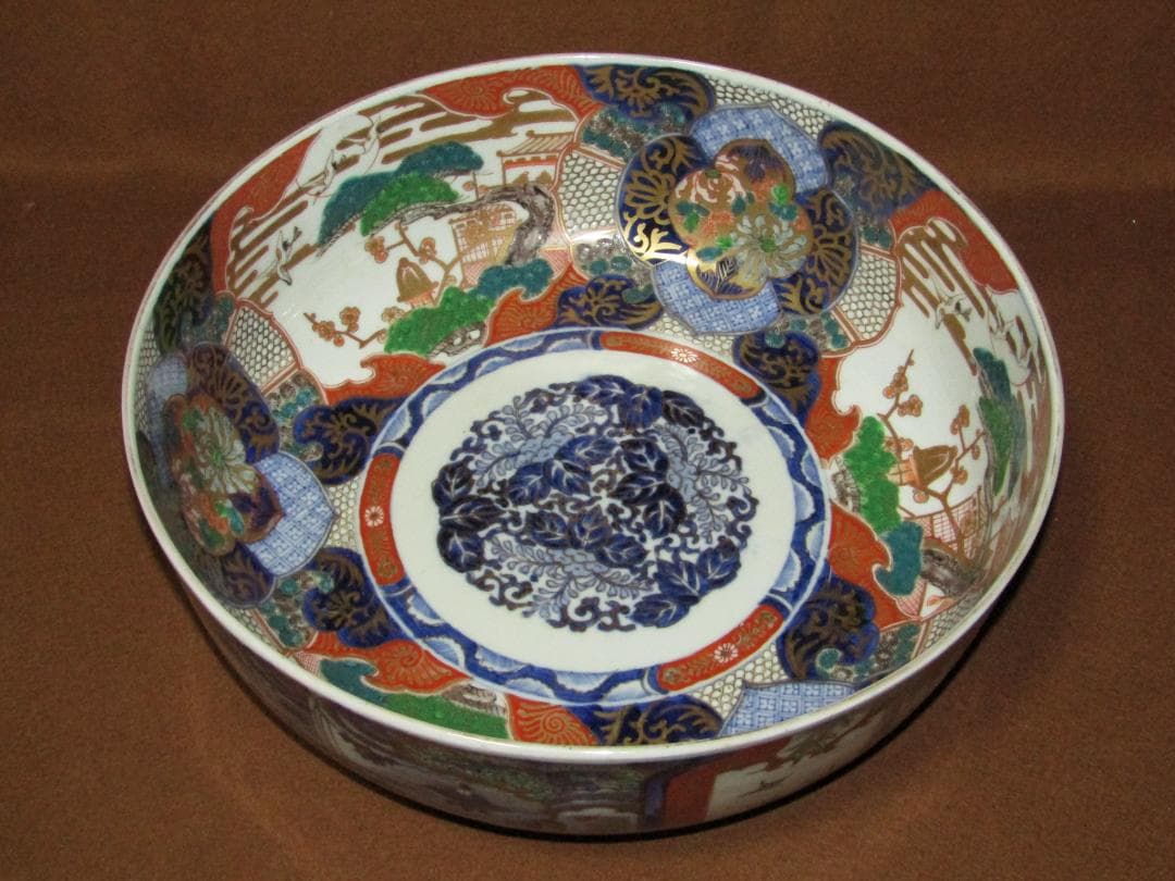 【伊万里　特大寸　丼鉢　三つ組　径３７ｃｍ　明治四十四年新調】美品