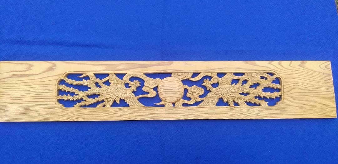 【欄間】鳳凰 3尺×5寸×0.4寸 (杉) |仏壇 508