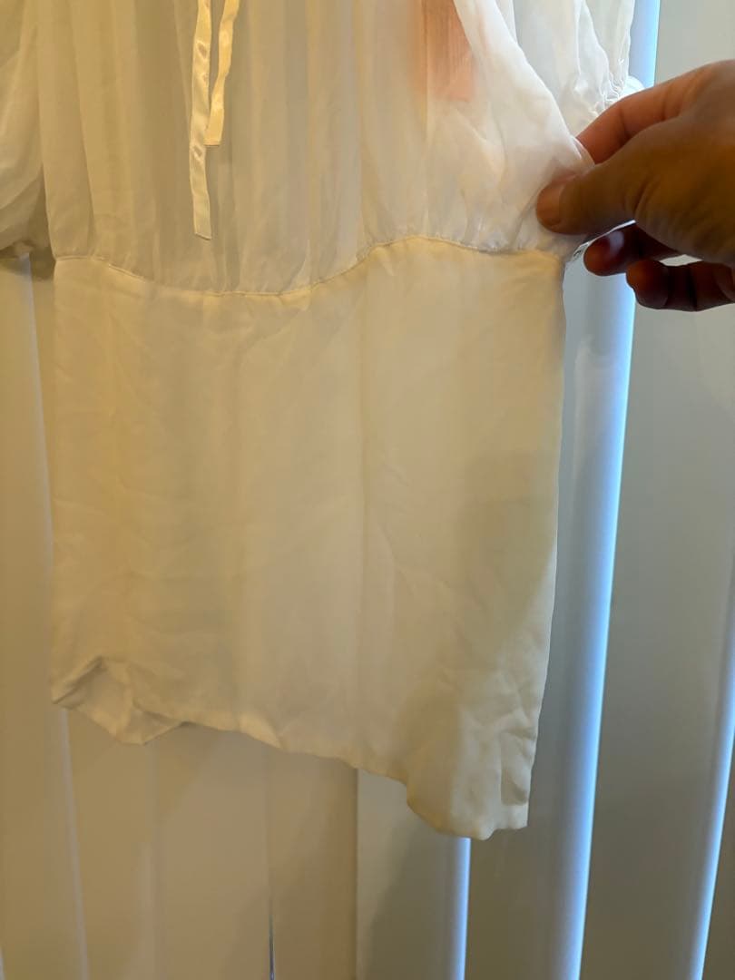 コムデギャルソン ホワイト シフォン チュニック 五分袖