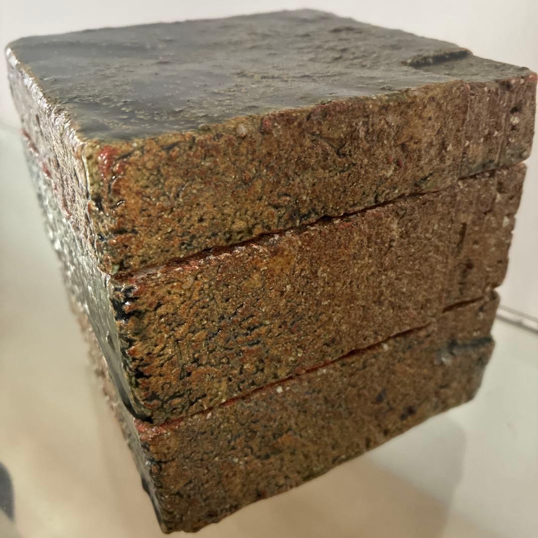 陶芸家　金本卓也氏　奈良県　陶器　二段お重　織部