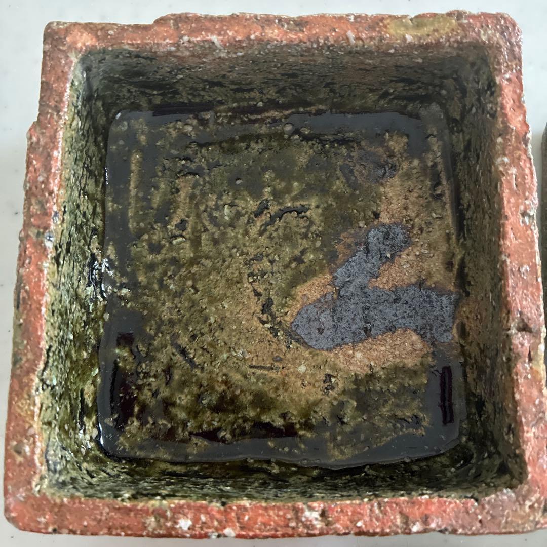 陶芸家　金本卓也氏　奈良県　陶器　二段お重　織部