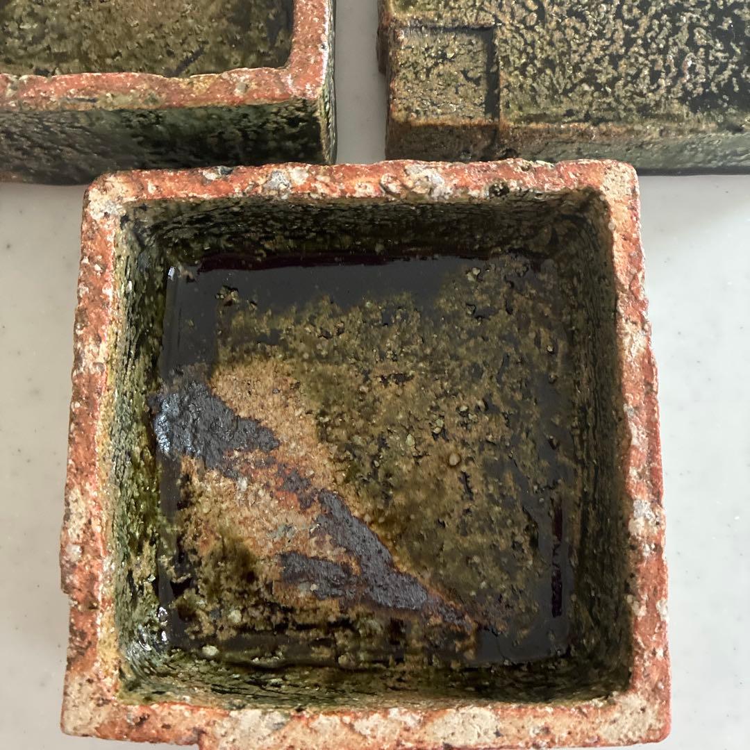 陶芸家　金本卓也氏　奈良県　陶器　二段お重　織部