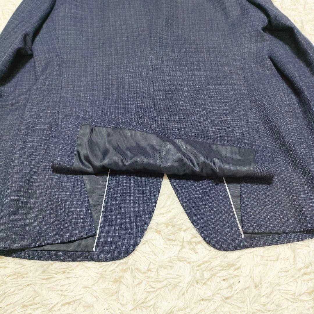 美品　裏地ペイズリー　スーツセレクト　3ピース　スーツ　紺　メンズ　AB7　XL