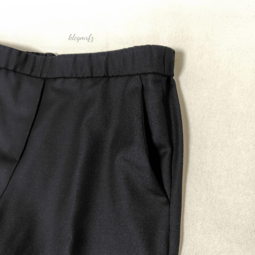 美品 Theory ウール フランネル プルオン パンツ 後ろゴム 黒 セオリー
