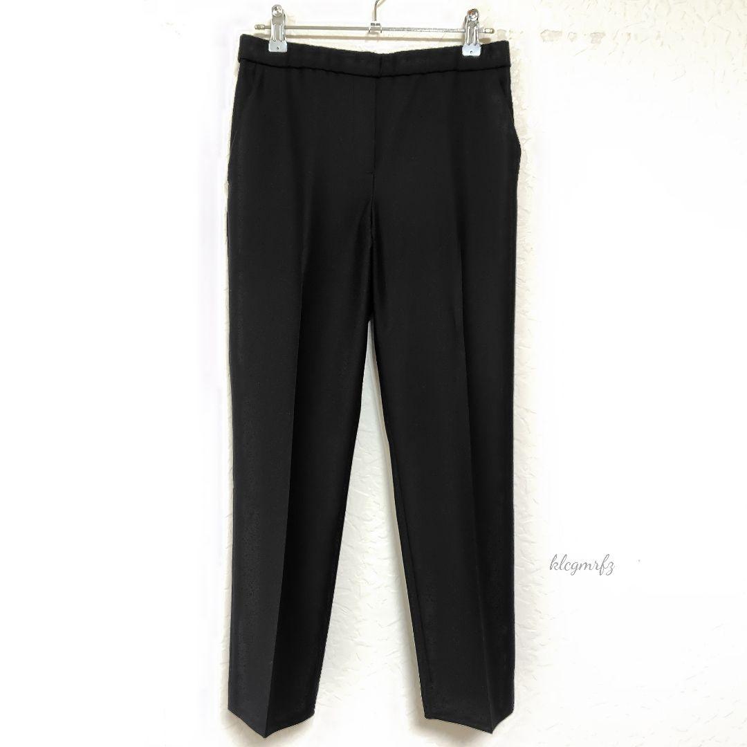 美品 Theory ウール フランネル プルオン パンツ 後ろゴム 黒 セオリー