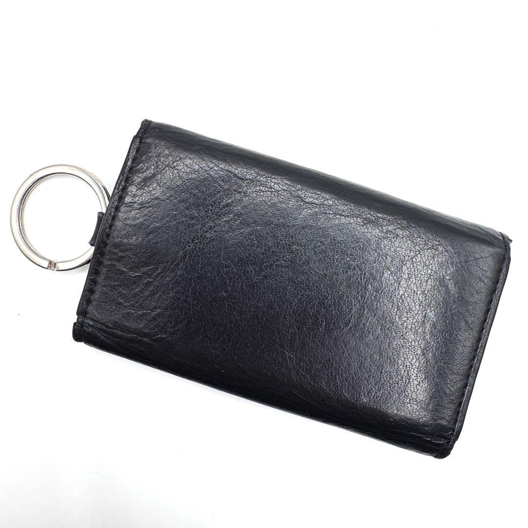 良品✨バレンシアガ　6連キーケース　キーリング付　エブリデイ　レザー　黒