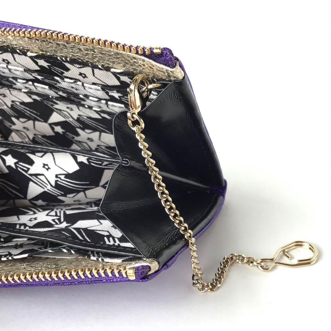 【新品】アナスイ✨スパノヴァ L字ファスナーミニ財布 メタリックパープル