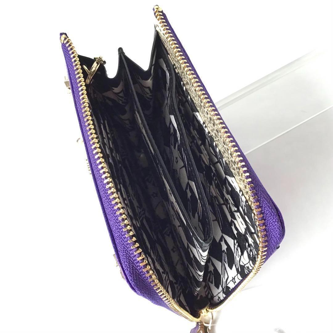 【新品】アナスイ✨スパノヴァ L字ファスナーミニ財布 メタリックパープル