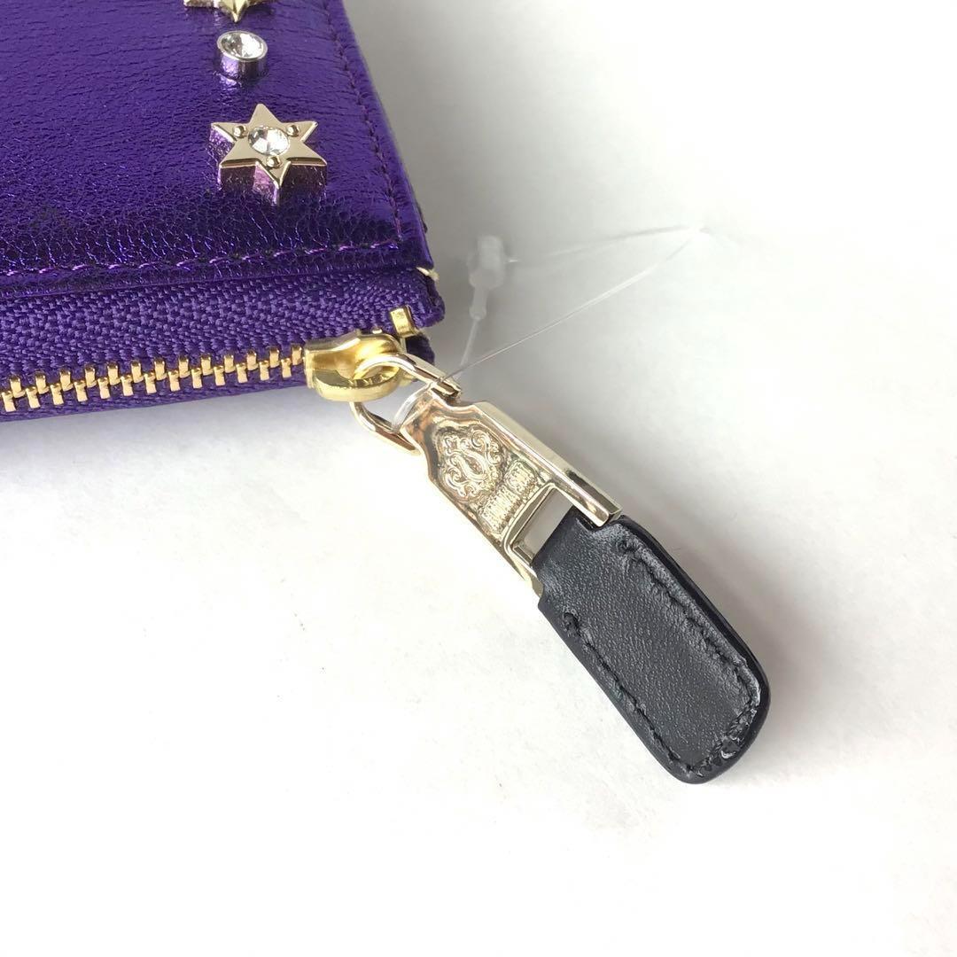 【新品】アナスイ✨スパノヴァ L字ファスナーミニ財布 メタリックパープル