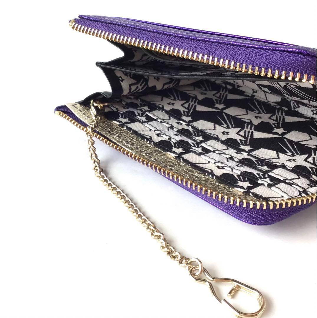 【新品】アナスイ✨スパノヴァ L字ファスナーミニ財布 メタリックパープル