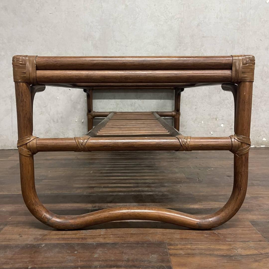 ラタン ガラステーブル センターテーブル ローテーブル コーヒーテーブル