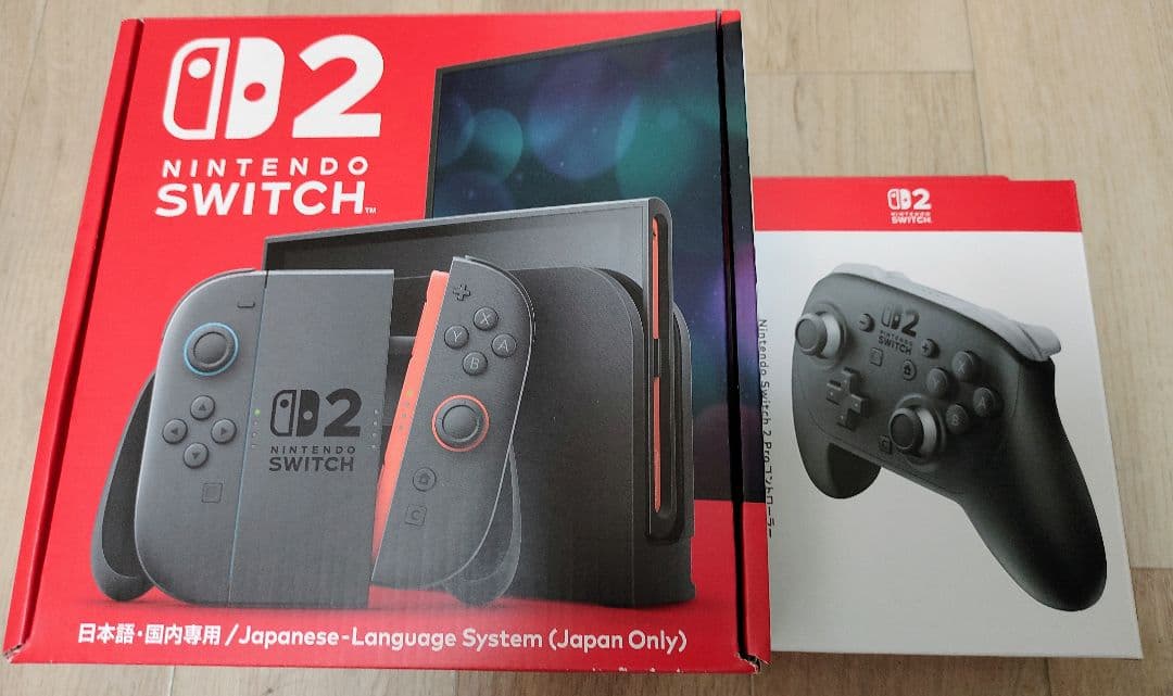 NintendoSwitch2&新品Switchプロコン2セット保証レシート付き