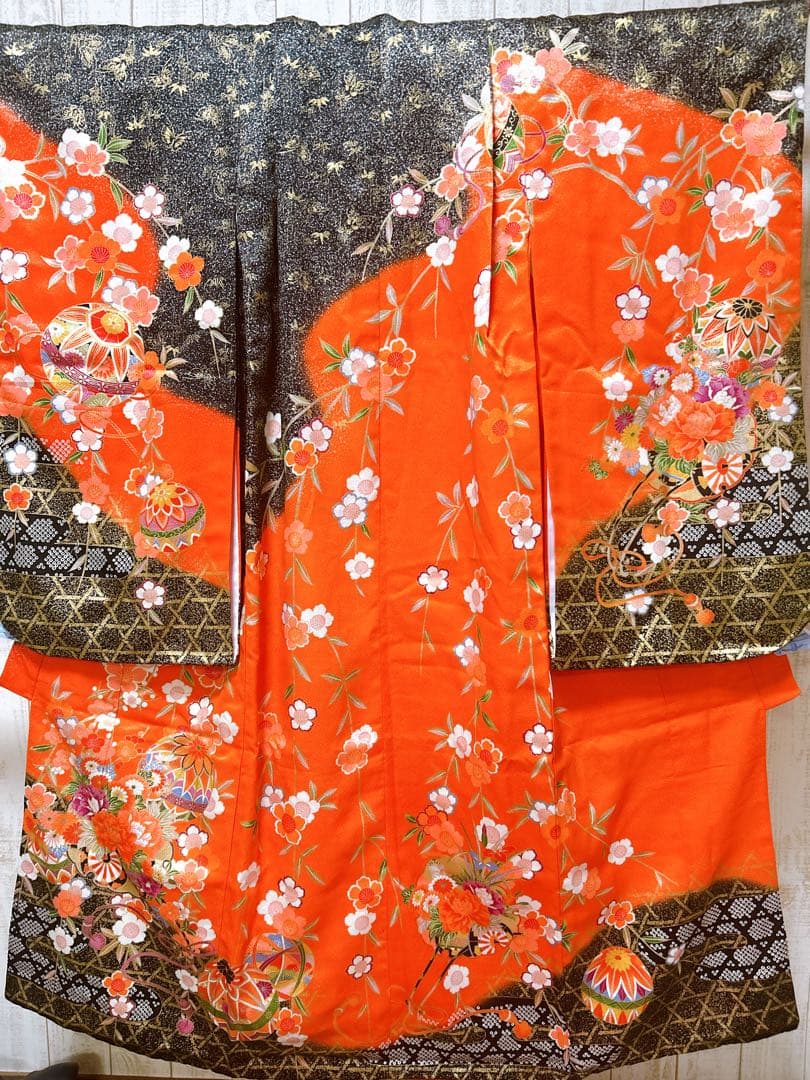 お買い得品♡七五三　7歳　女の子　フルセット　一式　朱色　黒