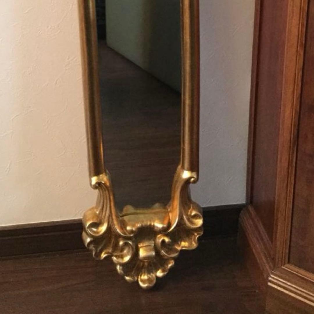 yossy アンティーク調 壁掛け スリムミラー 姿見鏡