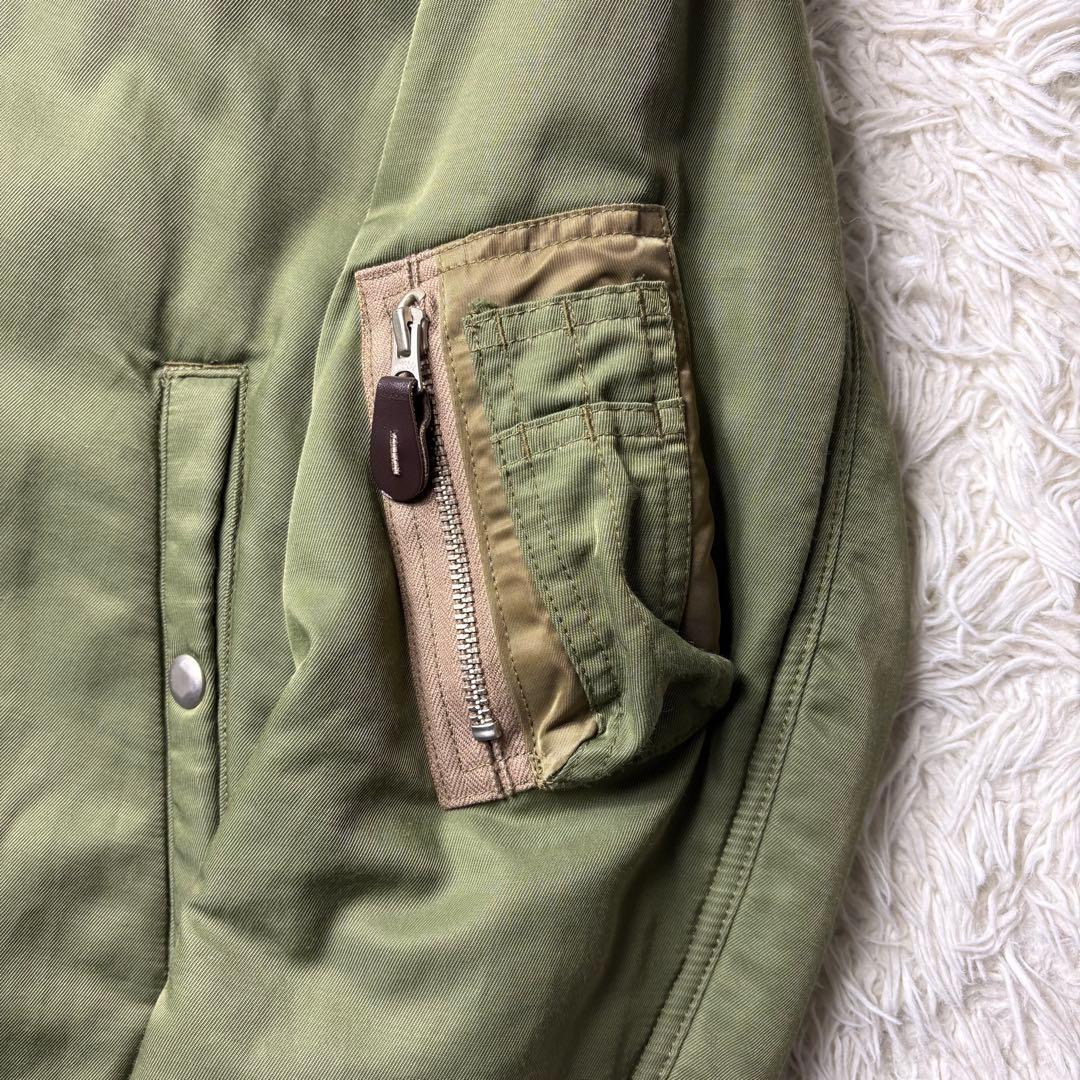 極美品　バルデ77 MA-1 中綿ジャケット アウター 2 カーキ メンズ