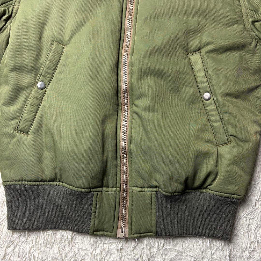 極美品　バルデ77 MA-1 中綿ジャケット アウター 2 カーキ メンズ