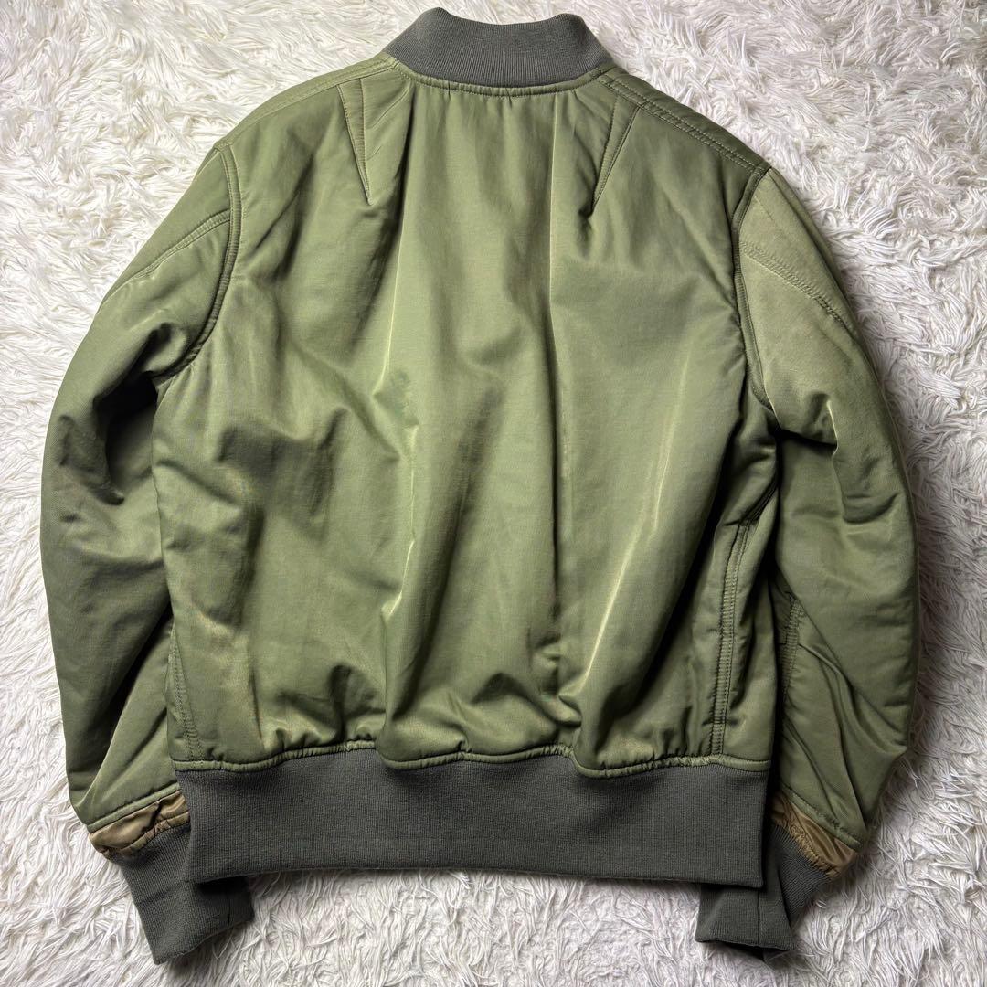 極美品　バルデ77 MA-1 中綿ジャケット アウター 2 カーキ メンズ